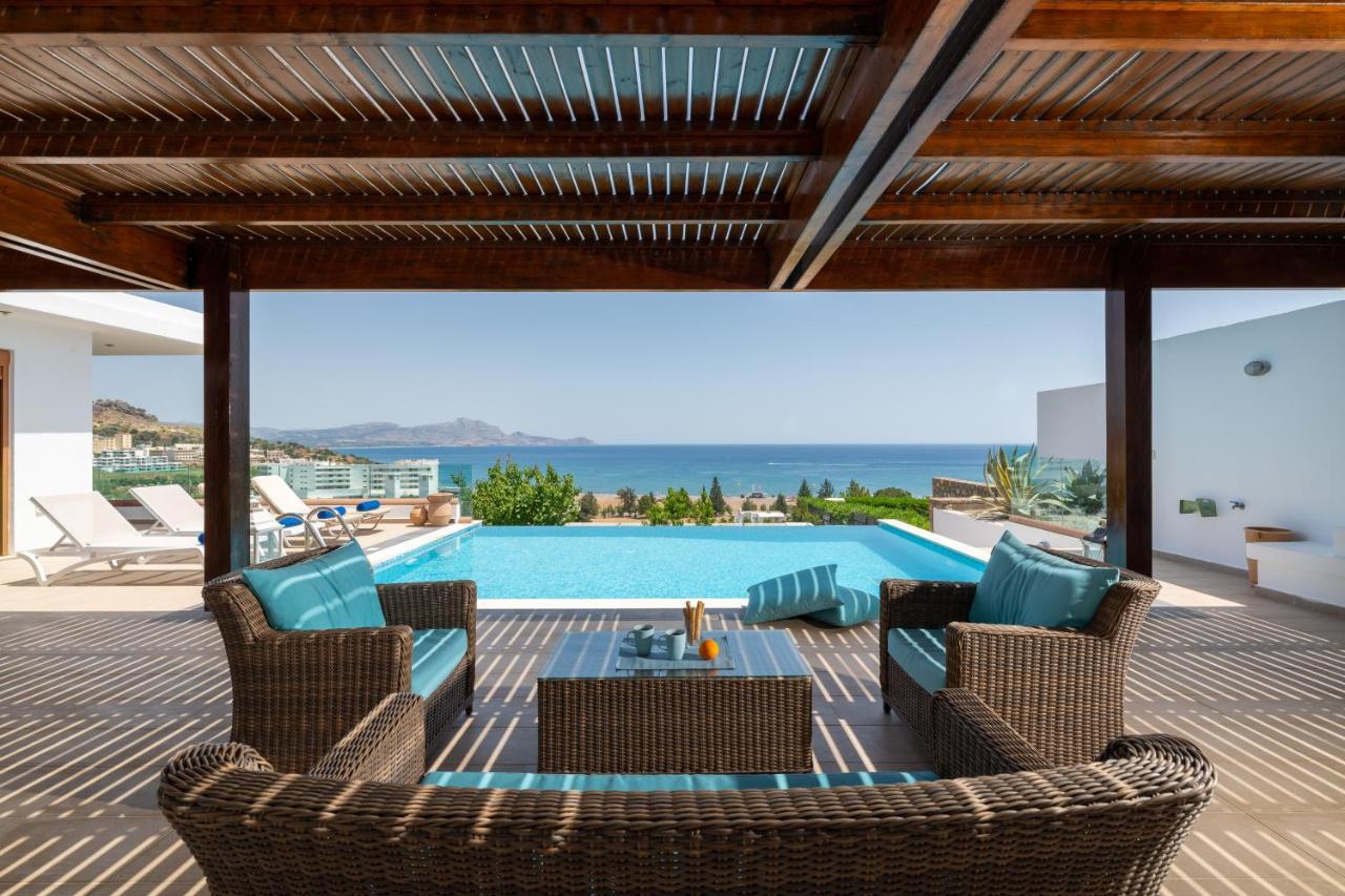Villa Milena With Private Pool, Vlicha Beach Lindos Экстерьер фото